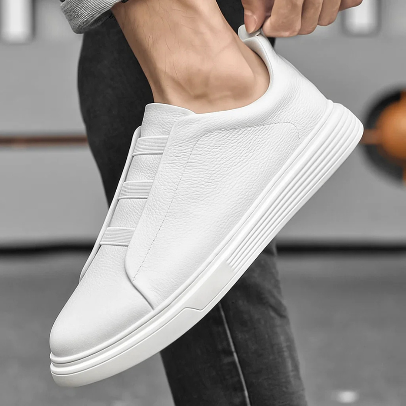 Baskets en Cuir Homme – Lacets Extensibles et Style Raffiné Intemporel