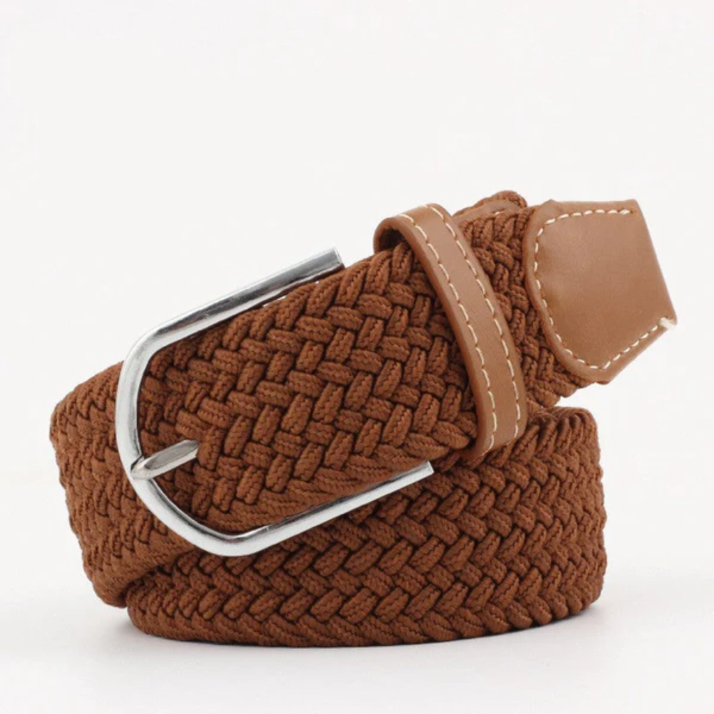 Ceinture tressée homme — finitions en cuir — réglable et décontractée