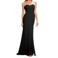 Robe de Cérémonie pour Femme en Mousseline à Coupe Fourreau et Fente Latérale
