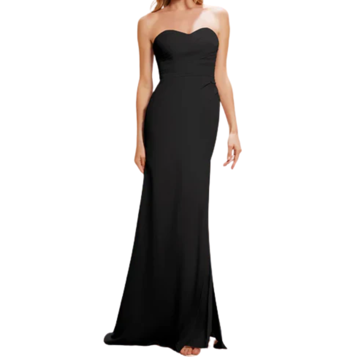 Robe de Cérémonie pour Femme en Mousseline à Coupe Fourreau et Fente Latérale