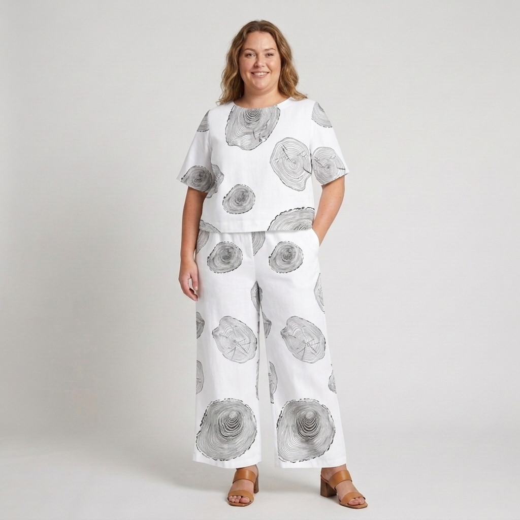 Ensemble pantalon grande taille à imprimé floral