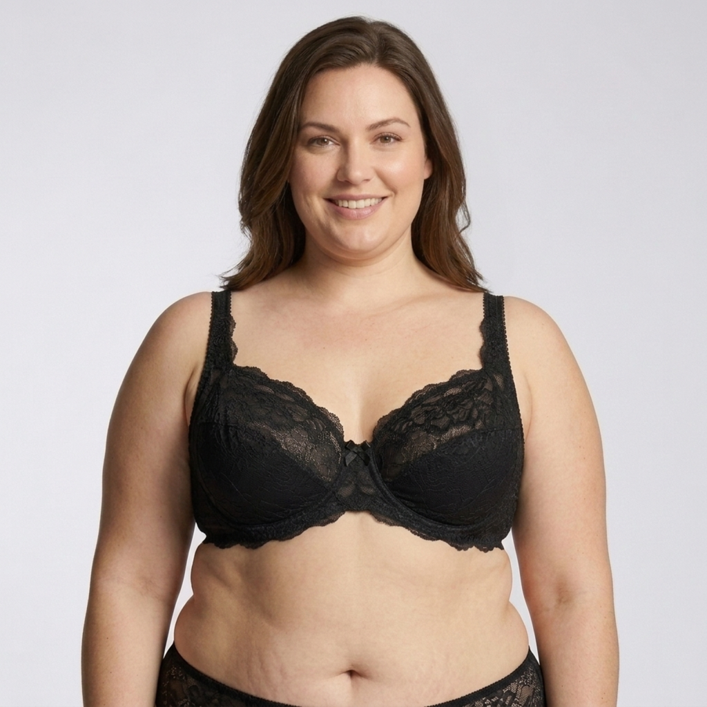 Soutien-gorge grande taille pour femme avec armatures et détails en dentelle