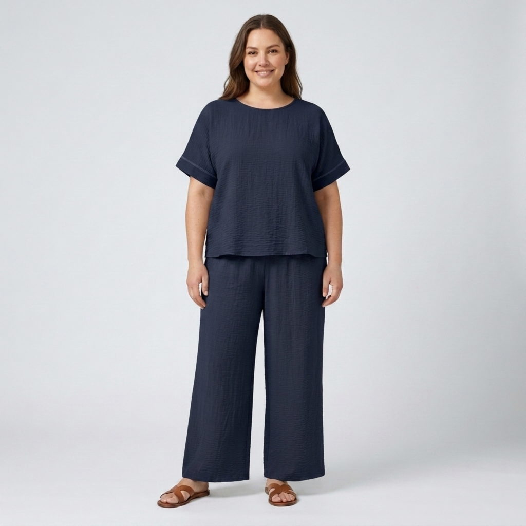 Ensemble pantalon grande taille décontracté pour femme