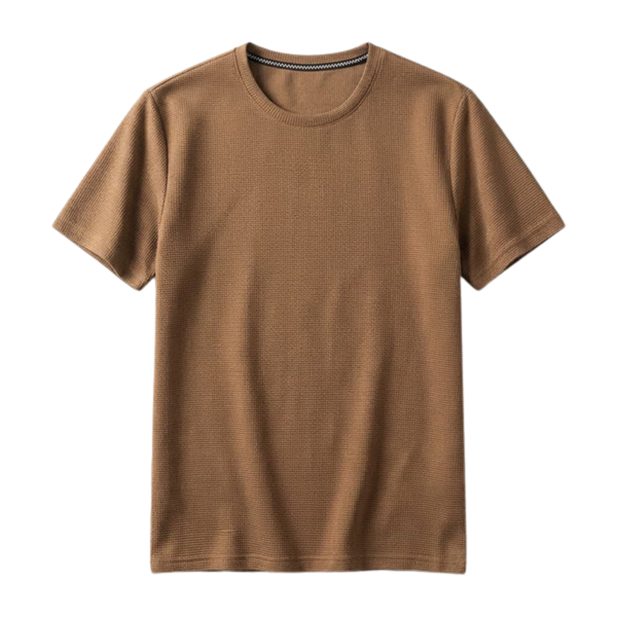 T-shirt en maille gaufrée pour homme — coupe décontractée ajustée — style casual quotidien