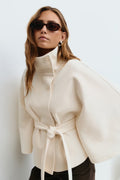 Cape Femme – Col Montant Ceinture À Nouer Silhouette Ample