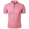 Polo pour homme — col montant et manches courtes — style professionnel