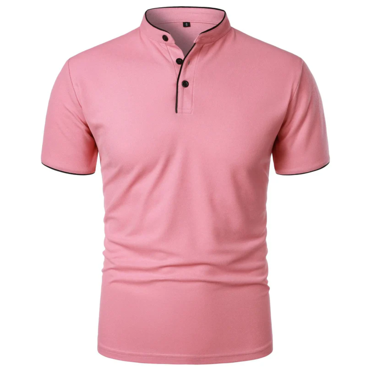 Polo pour homme — col montant et manches courtes — style professionnel