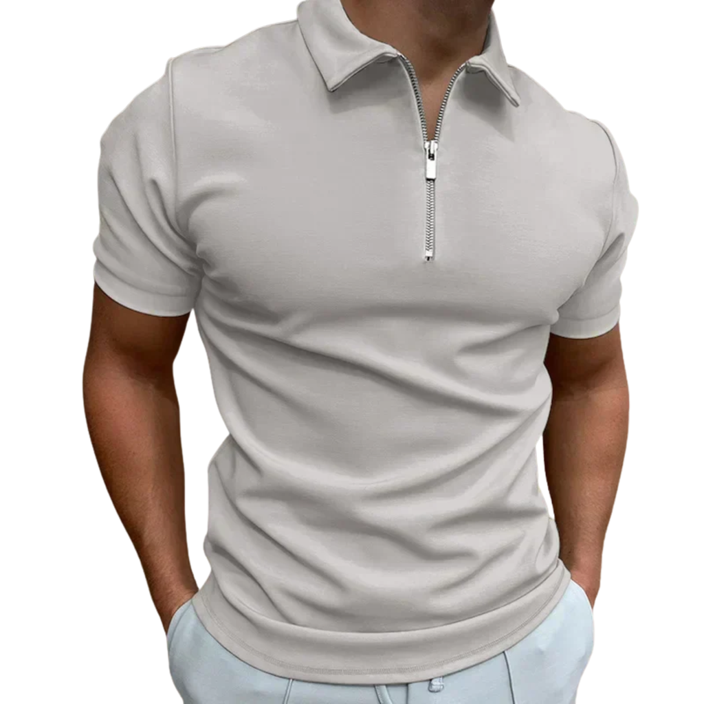 Polo homme avec col zippé et manches courtes — détente