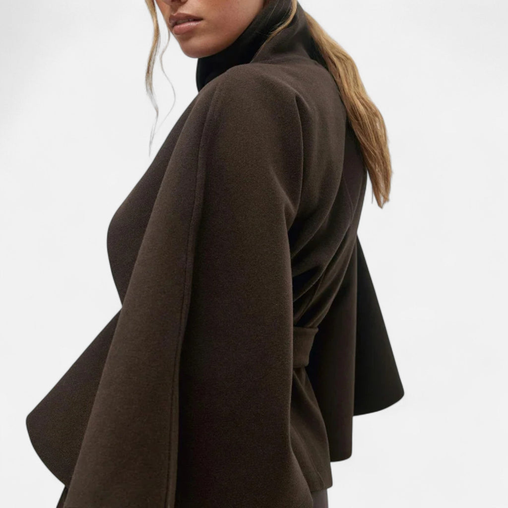 Ancienne Monde | Cape Femme Ceinturée Col Haut Vintagee