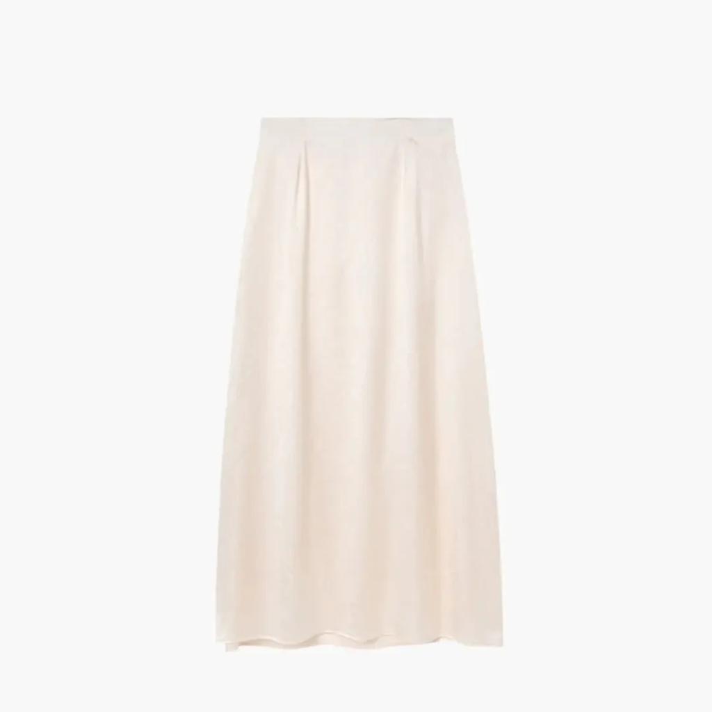 Jupe maxi longue satinée — taille haute coupe droite — tenue de soirée