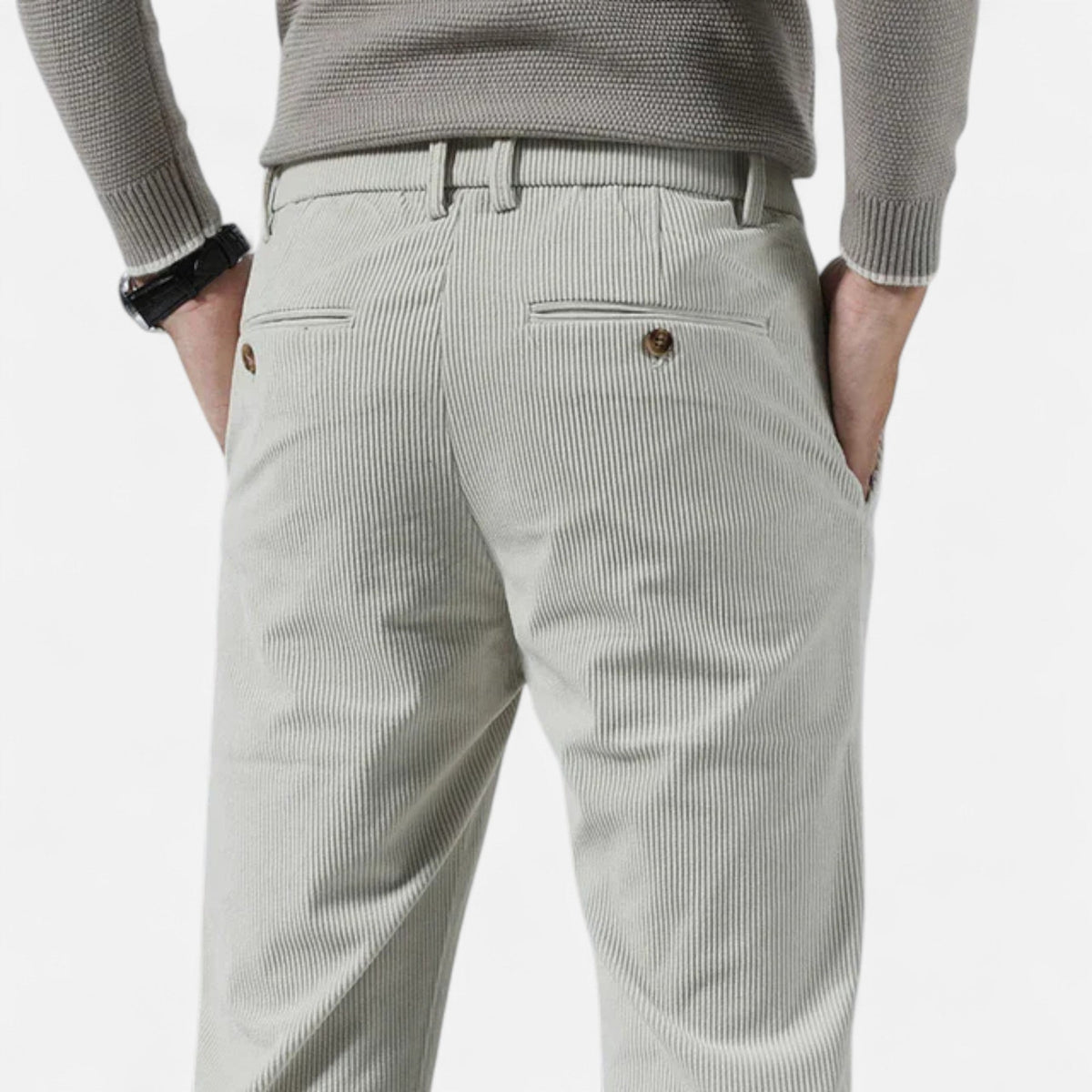 Ancienne Monde | Pantalon Homme Velours Côtelé Coupe Classique