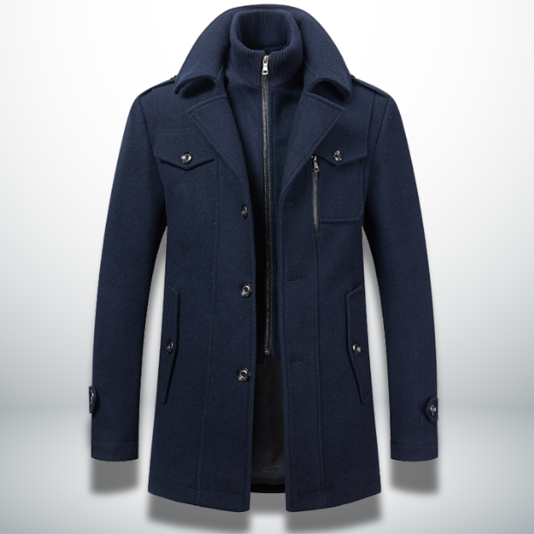 Manteau Boutonné Homme – Silhouette Classique et Style Smart-Casual