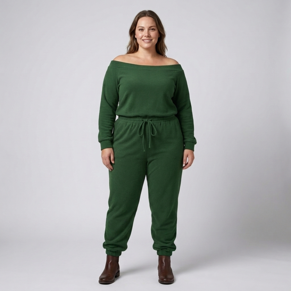 Ensemble deux pièces grande taille décontracté