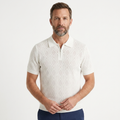 Polo homme en maille ajourée avec fermeture éclair — voyage