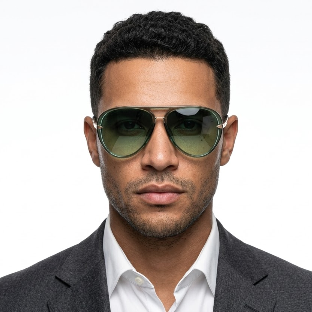 Lunettes de soleil aviateur monture alliage métallique unisexe avec verres teintés