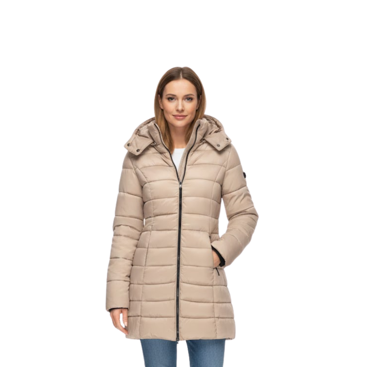 Parka Femme Mi-Longue Matelassée à Capuche