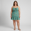 Robe d'été grande taille pour femme évasée à bretelles imprimé fleuri