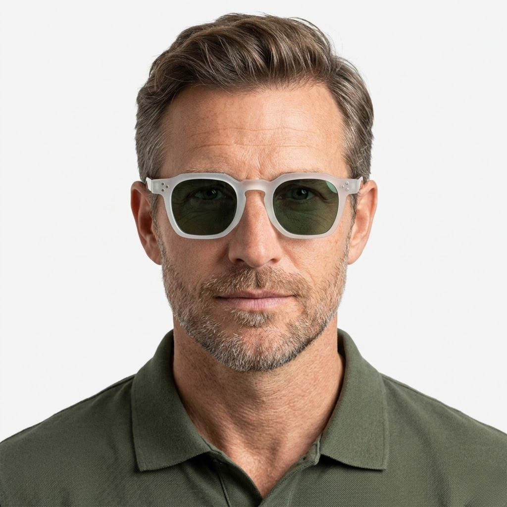 Lunettes de Soleil Polarisées Carrées avec Monture en Polycarbonate et Protection UV400
