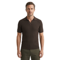 Polo en maille pour homme — col ouvert et texture côtelée — style estival