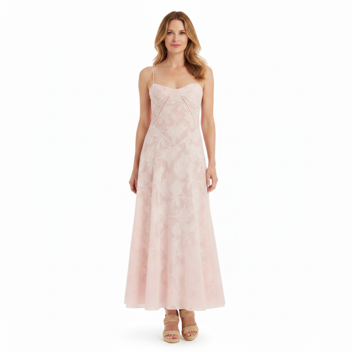 Robe de Soirée Longue Bustier à Broderies Florales et Coupe Évasée pour Femme