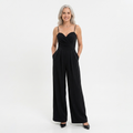 Combinaison femme taille haute — jambes larges et décolleté cœur — soirée