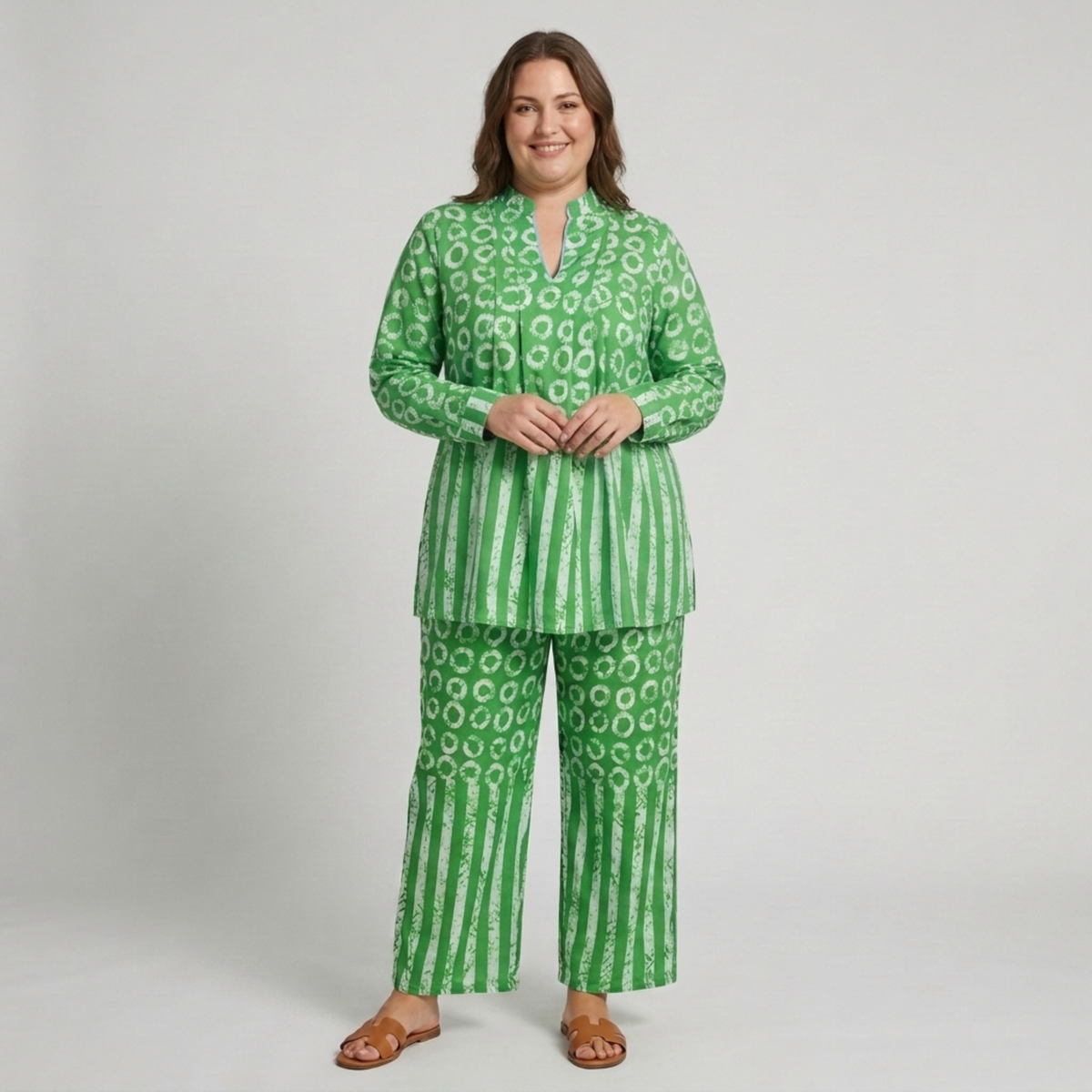 Ensemble pantalon grande taille à motifs