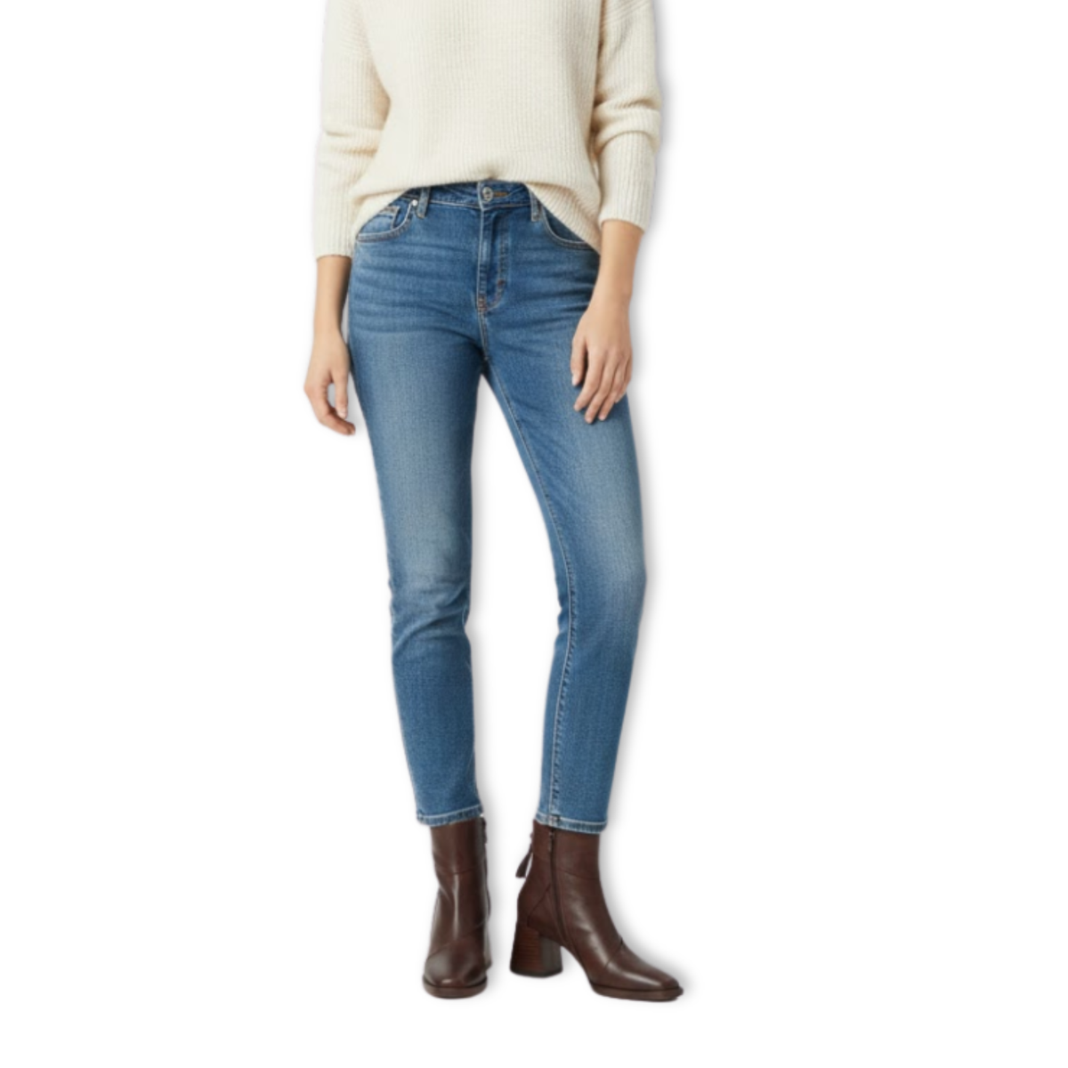 Bottines femme cuir souple à talon carré épais et fermeture éclair latérale