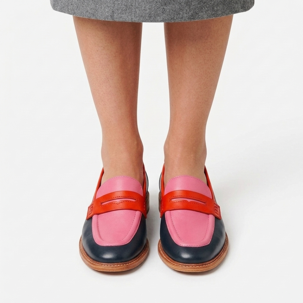 Mocassins multicolores semelle plate quotidien