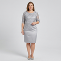 Robe midi grande taille pour femme avec broderie en dentelle