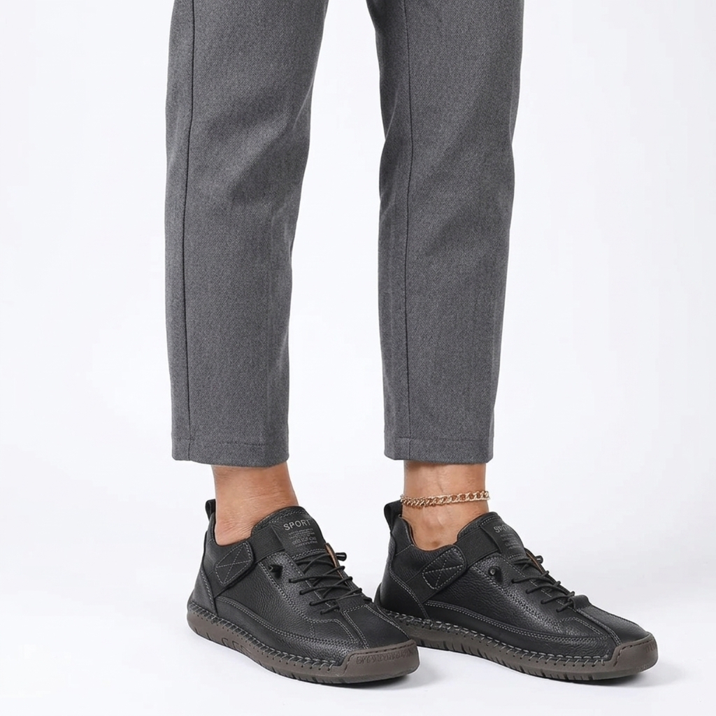 Tennis femme confort — lacets et surpiqûres — style décontracté