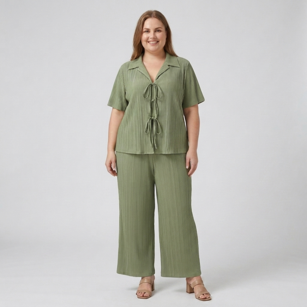 Ensemble pantalon deux pièces grande taille pour femme