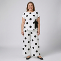 Ensemble deux pièces grande taille à pois pour femme