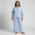 Ensemble lin grande taille deux pièces pour femme