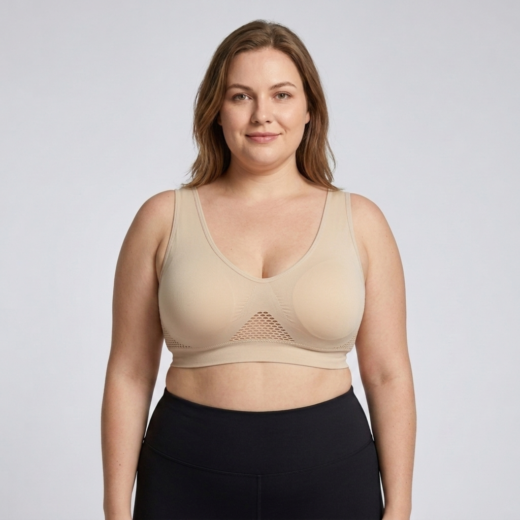Soutien-gorge de sport grande taille pour femme en coton respirant antichoc