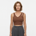 Haut court crop top débardeur — col v — style bohème
