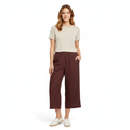Pantalon Large en Lin pour Femme avec Taille Élastiquée et Coupe Courte