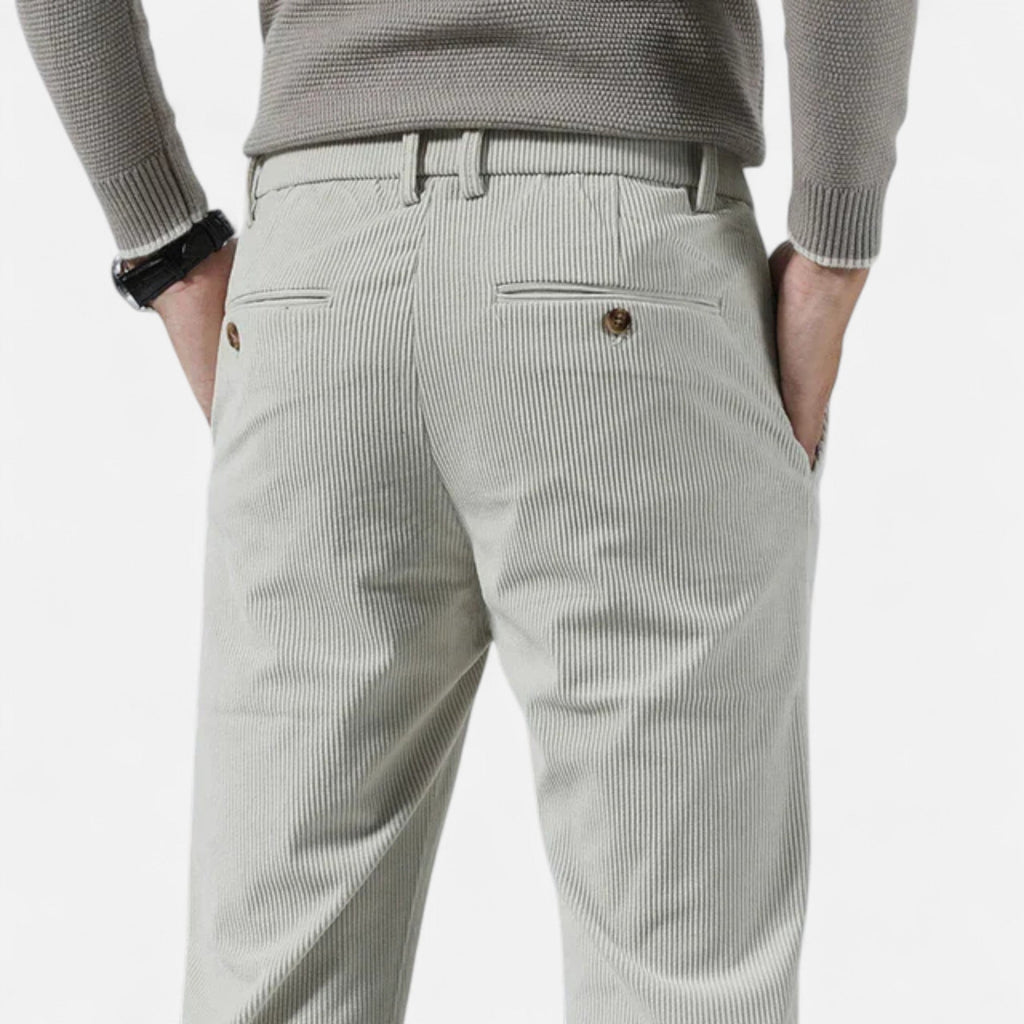 Ancienne Monde | Pantalon Homme en Velours Côtelé Coupe Droite Classique