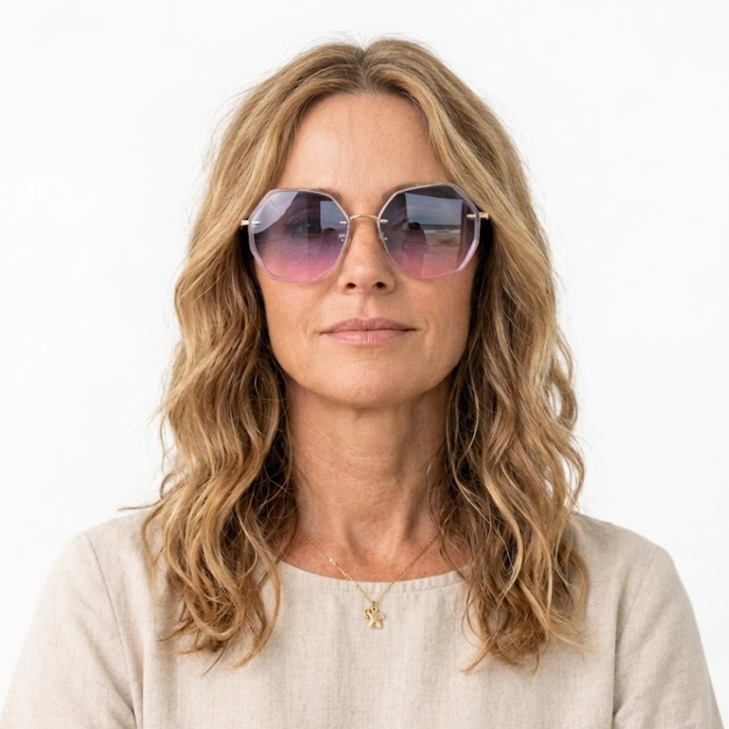 Lunettes de soleil oversize sans monture avec verres dégradés géométriques