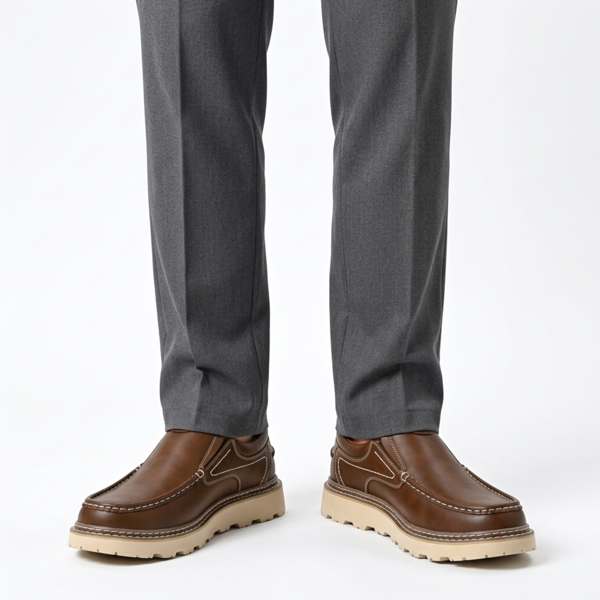Chaussures cuir sans lacets — semelle robuste et flexible — quotidien