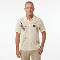 Polo crocheté homme — broderie botanique — style resort estival