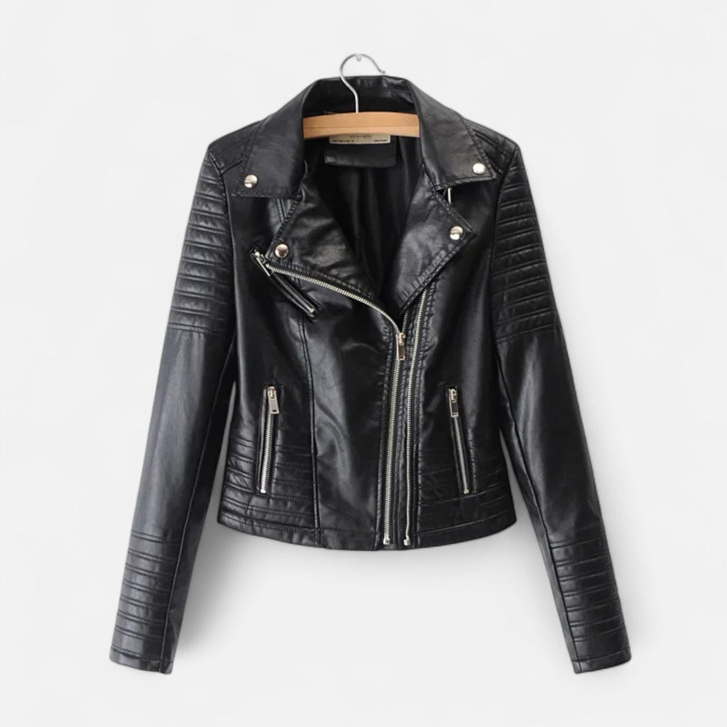 Ancienne Monde | Veste Femme Intemporelle en Cuir Style Biker