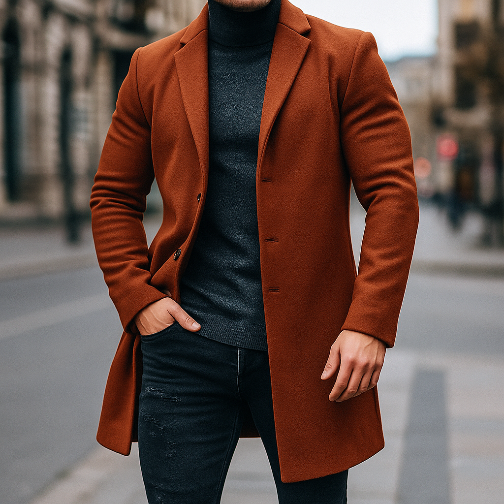 Trench Laine Homme – Coupe Sculptée Tombé Fluide Élégance Intemporelle