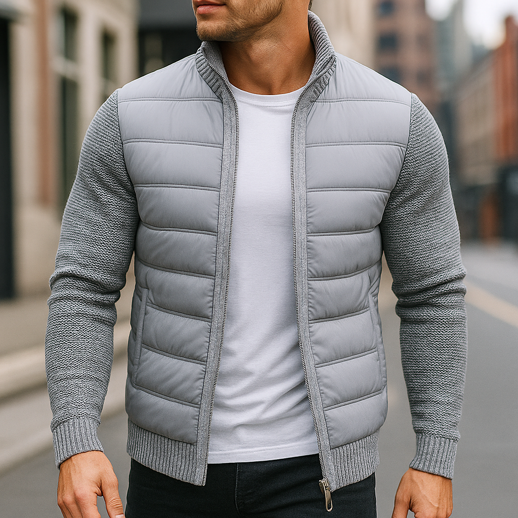 Doudoune Homme – Manches Maille Isolation Équilibrée Style Urbain