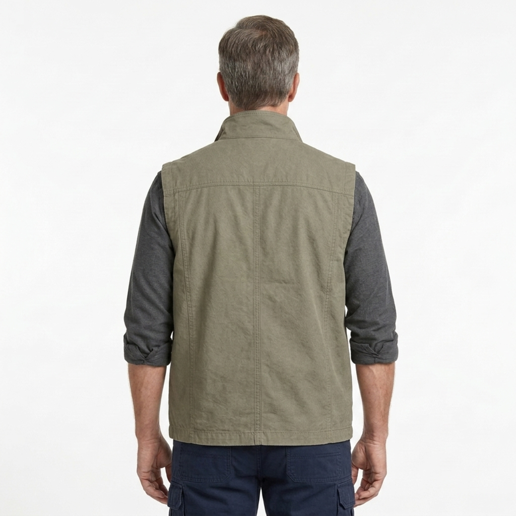 Gilet sans manches homme — poches zippées — extérieur et mi-saison