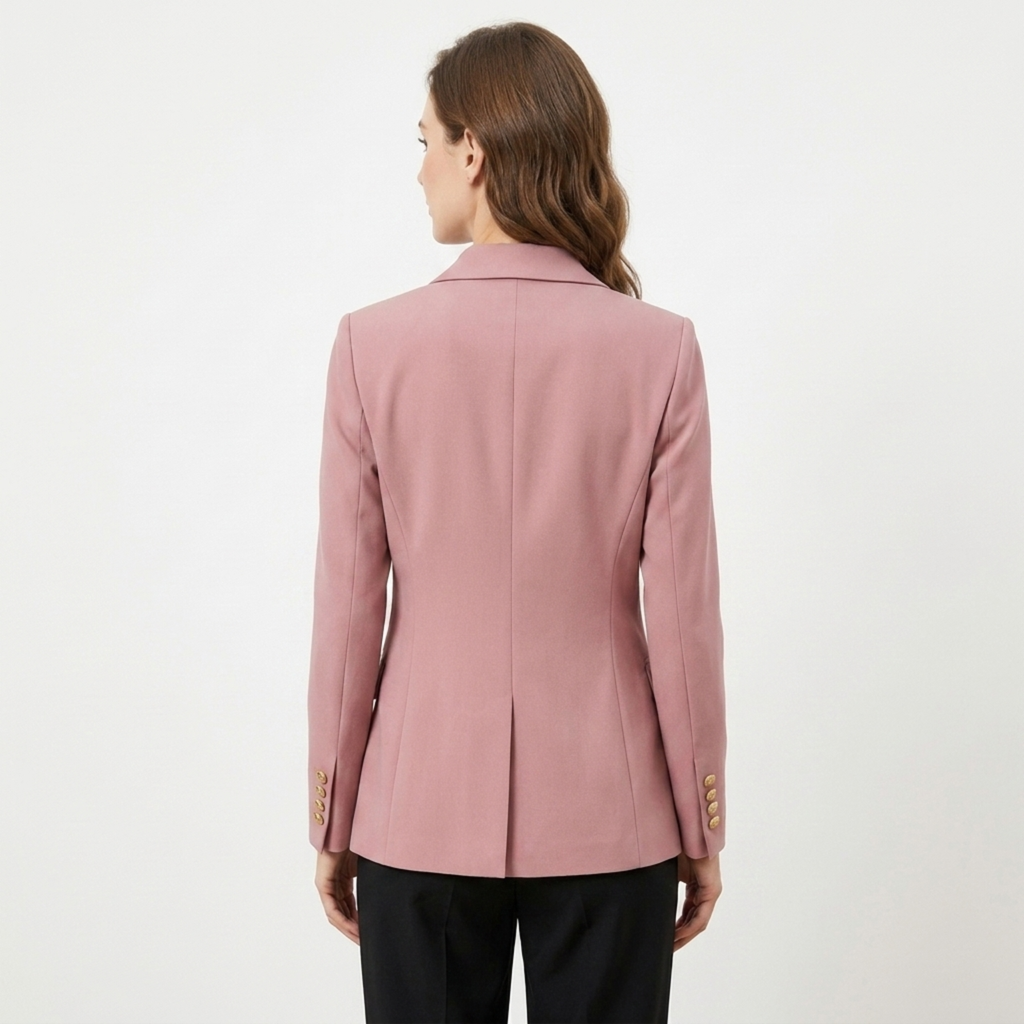 Blazer en Polyester Femme – Croisé et Coupe Ajustée Raffinée Intemporelle