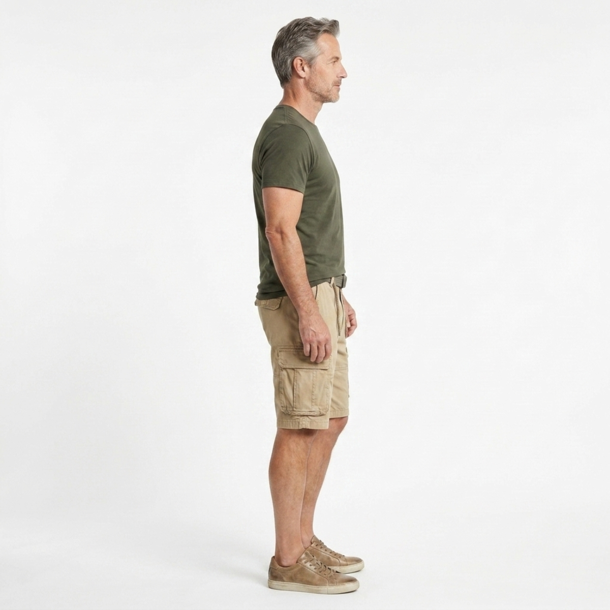 Bermuda cargo en coton — style utilitaire multi-poches — vacances