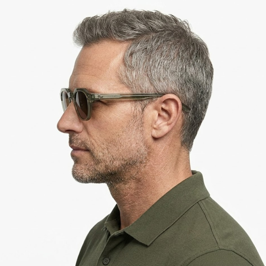 Lunettes de Soleil Polarisées Hexagonales avec Monture en Acétate et Double Pont