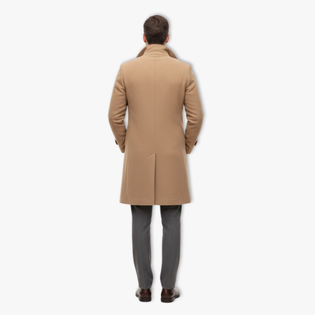 Manteau en laine pour homme automne hiver style business casual double boutonnage trench long