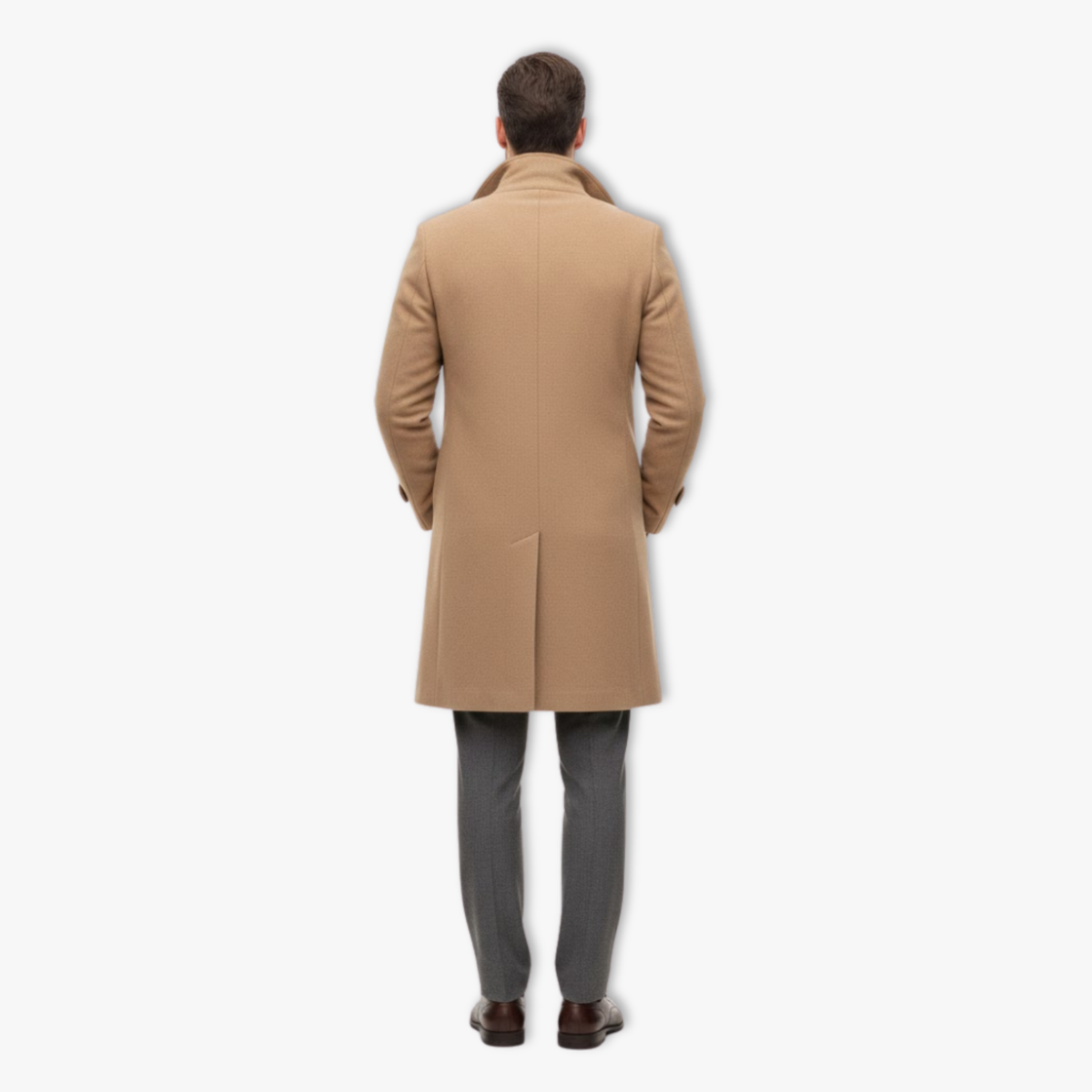Manteau en laine pour homme automne hiver style business casual double boutonnage trench long