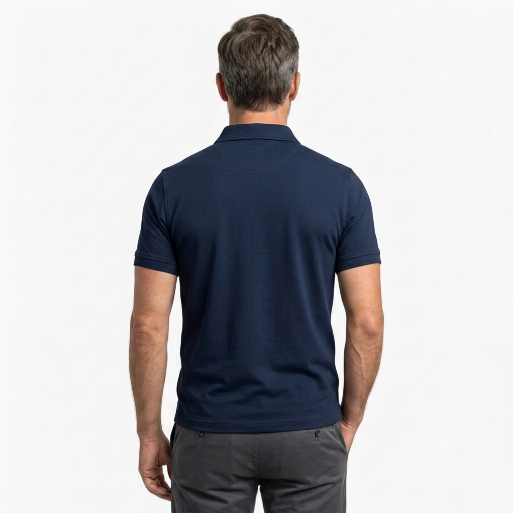 Polo homme avec col zippé et manches courtes — détente
